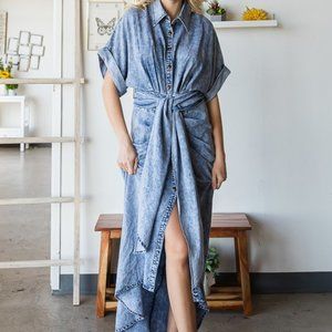 Oli & Hali Eco Friendly Washed Button Down Shirt Dress
